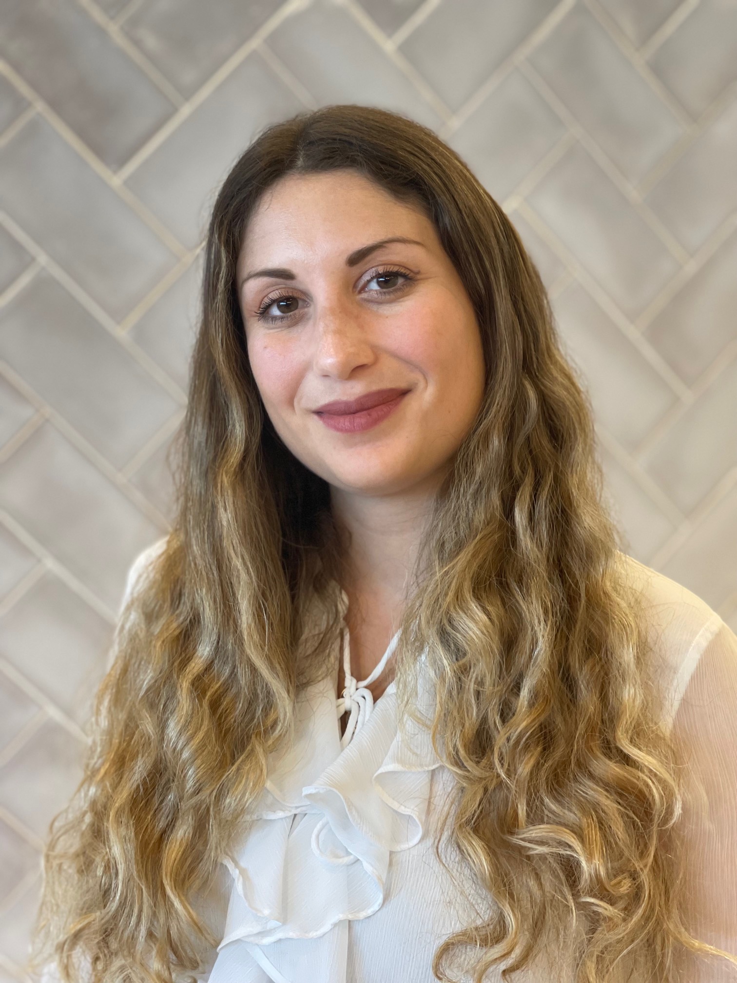 a photo of a woman smiling