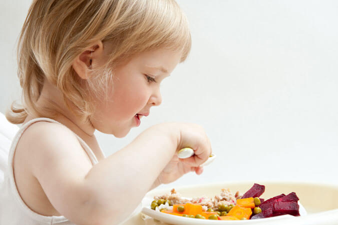 a child eating