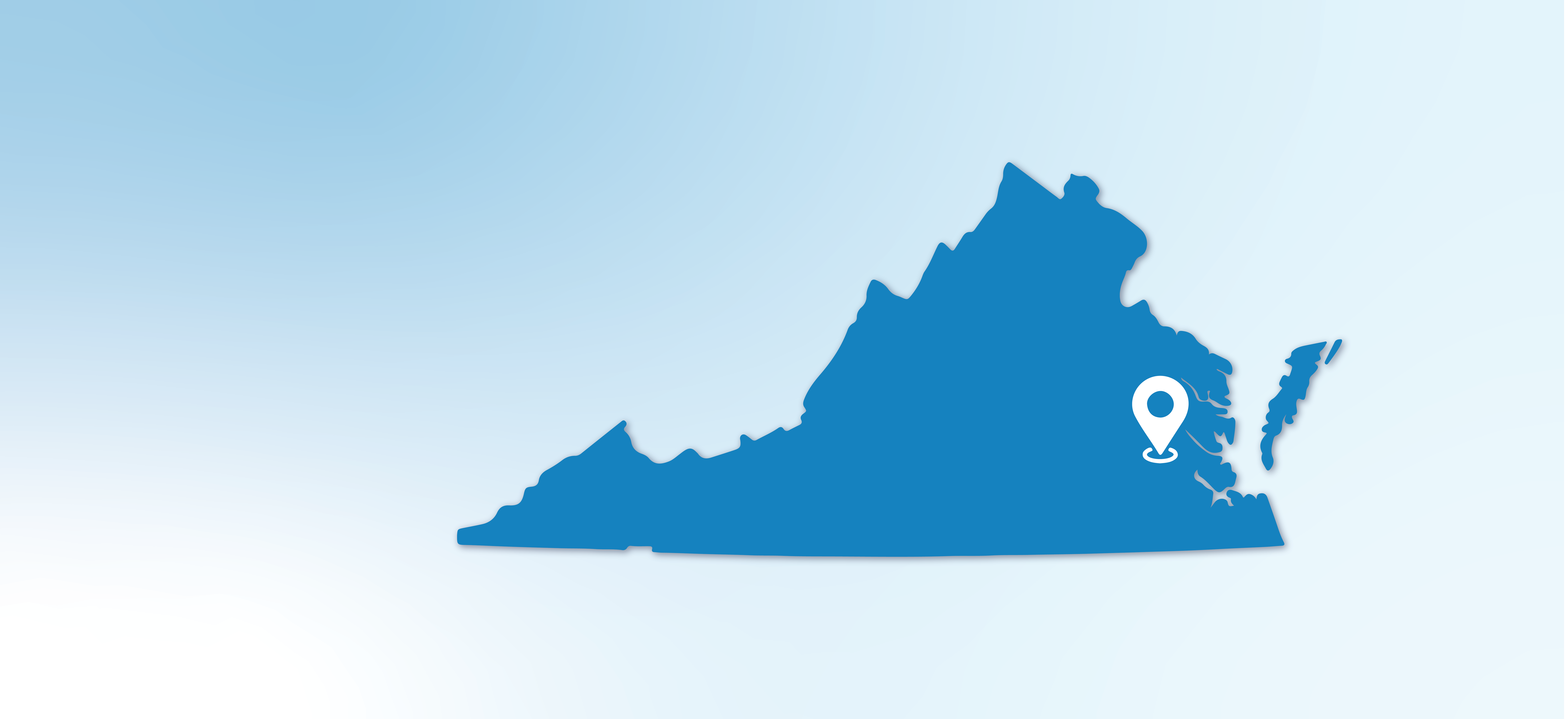 Map of Virginia with a pin over Richmond
